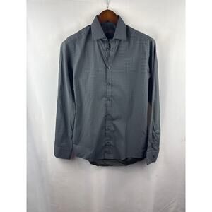 Men’s Sand by Mario’s Small Black & Grey Patterned Button Down